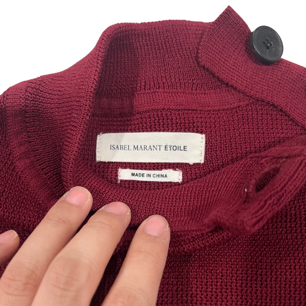 Isabel Marant Étoile Devona Striped Stretch Knit‎ Side Button Pullover Sweater - Picture 3 of 6